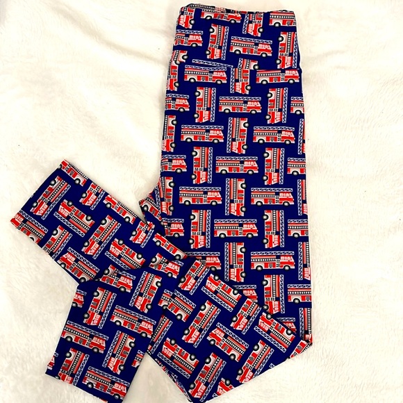 Lularoe Firetruck leggings 🧑‍🚒 - Picture 1 of 3